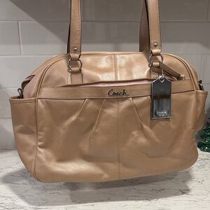 Coach Beige Leather Diaper Bag